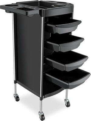 Geniusmeter® Hair Salon Storage Tool Cart, 6-Layer Salon Cart with Wheels, Hair Salon Beauty Storage Cart, Salon Rolling Cart for Hairdressing Beauty SPA Tattoo