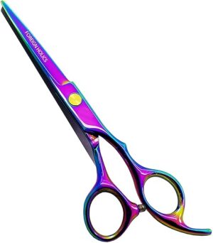 Foreign Holics Professional Stainless Steel Hair Cuitting Scissor For Saloon, Home Use 7 Inches (Multicolored)