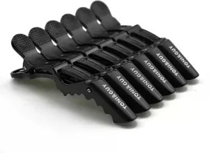 Mapperz Professional Hair Styling Clips Sectioning Crocodile Hair Clips Duckbill Clips Section Clips for Women, Non-Slip Hairdresser Dedicated Partition Hairgrips (Black), Pack of 6