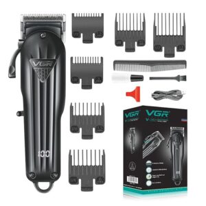 VGR V-282 Salon Series Professional Digital Display Cordless Hair Clipper Electric Hair Cutter Kit